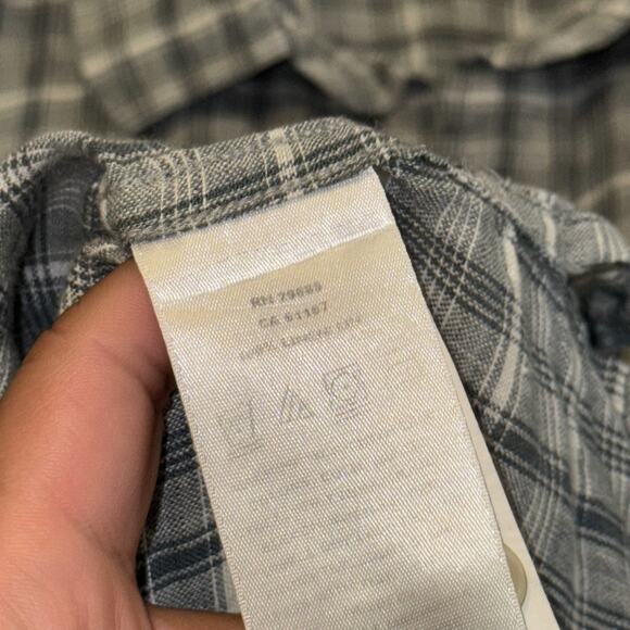 Pendleton Malone Shirt Mens Small Gray White Plaid Short Sleeve Linen Button-Up - Picture 4 of 7